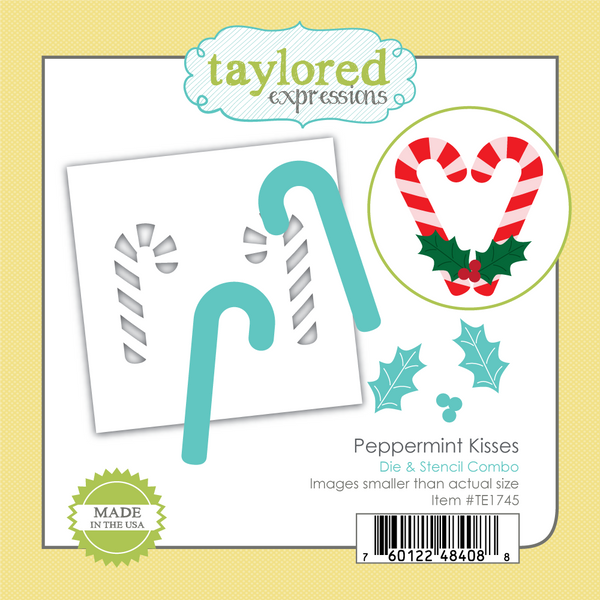 Taylored Expressions - Peppermint Kisses Stencil & Die Combo