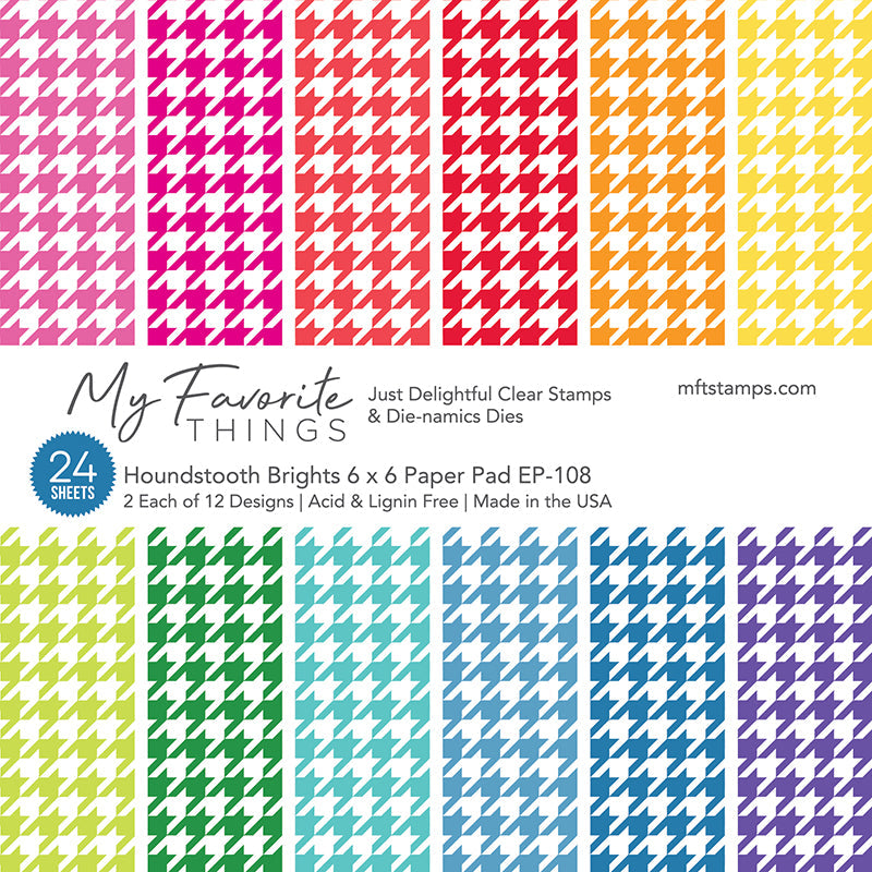 My Favorite Things - Houndstooth Brights Paper Pad 6x6"