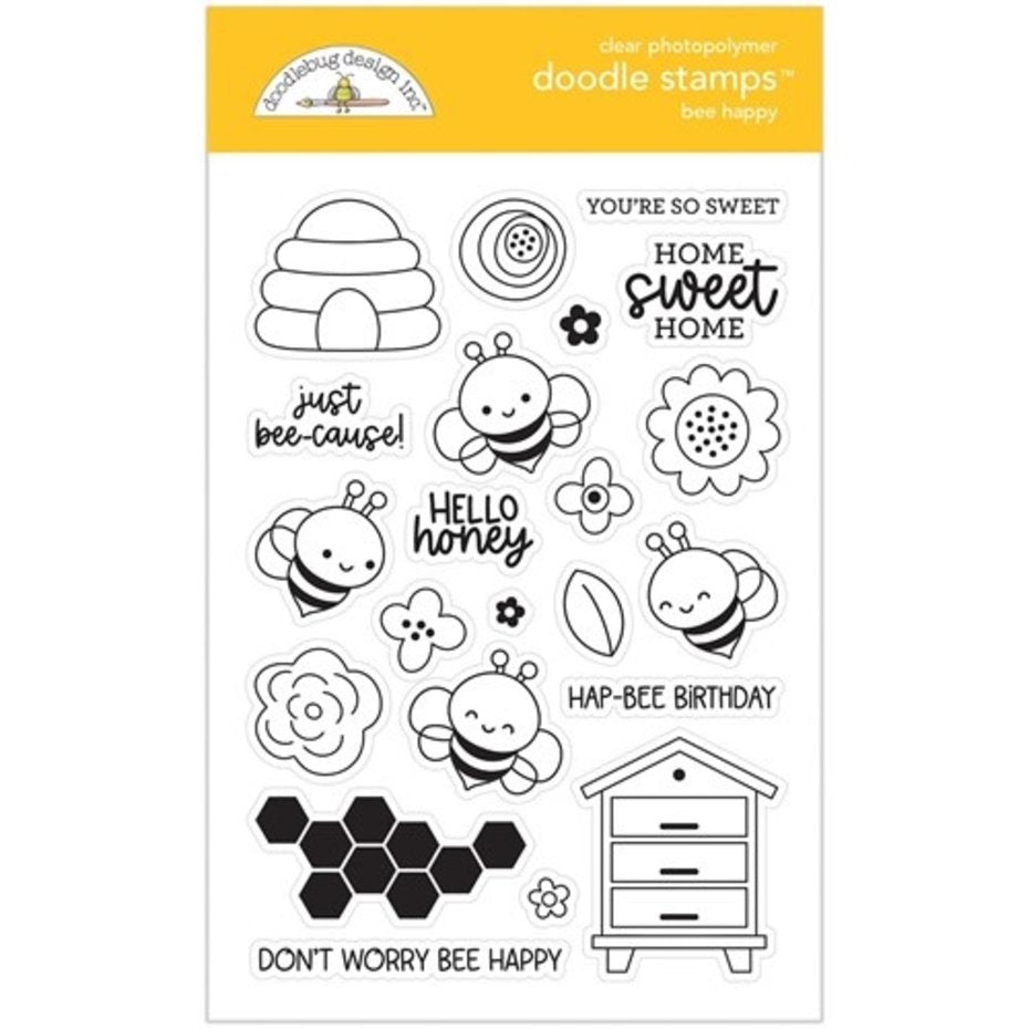 Doodlebug Design - Bee Happy Doodle Stamps
