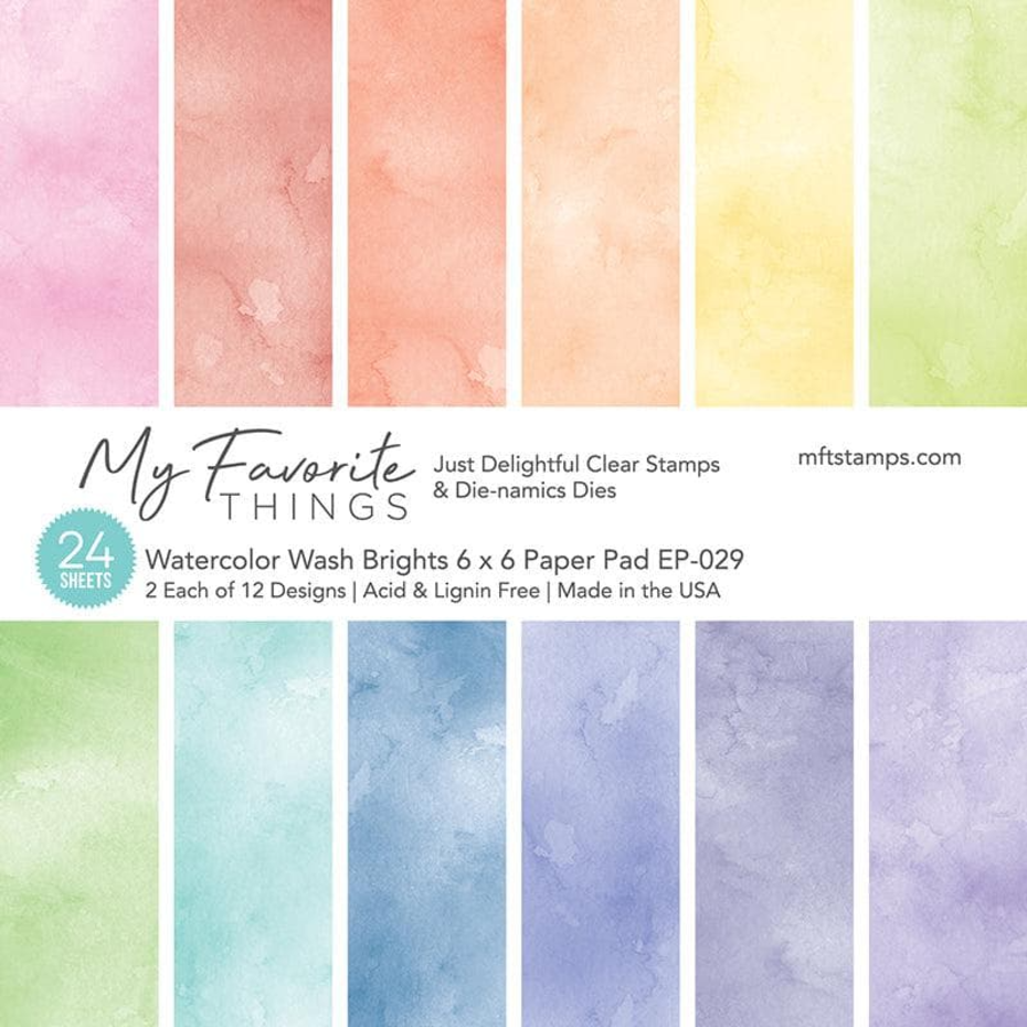My Favorite Things - Watercolor Wash Brights Paper Pad 6x6"