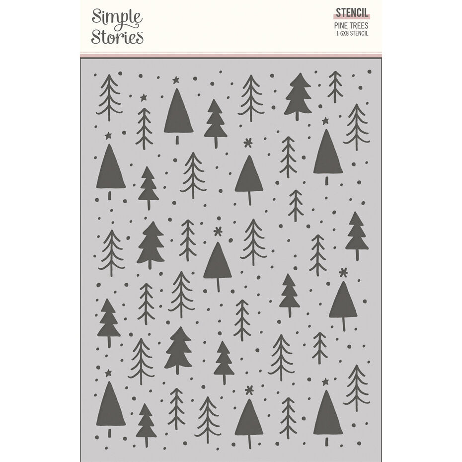 Simple Stories - Boho Christmas Stencil Pine Trees