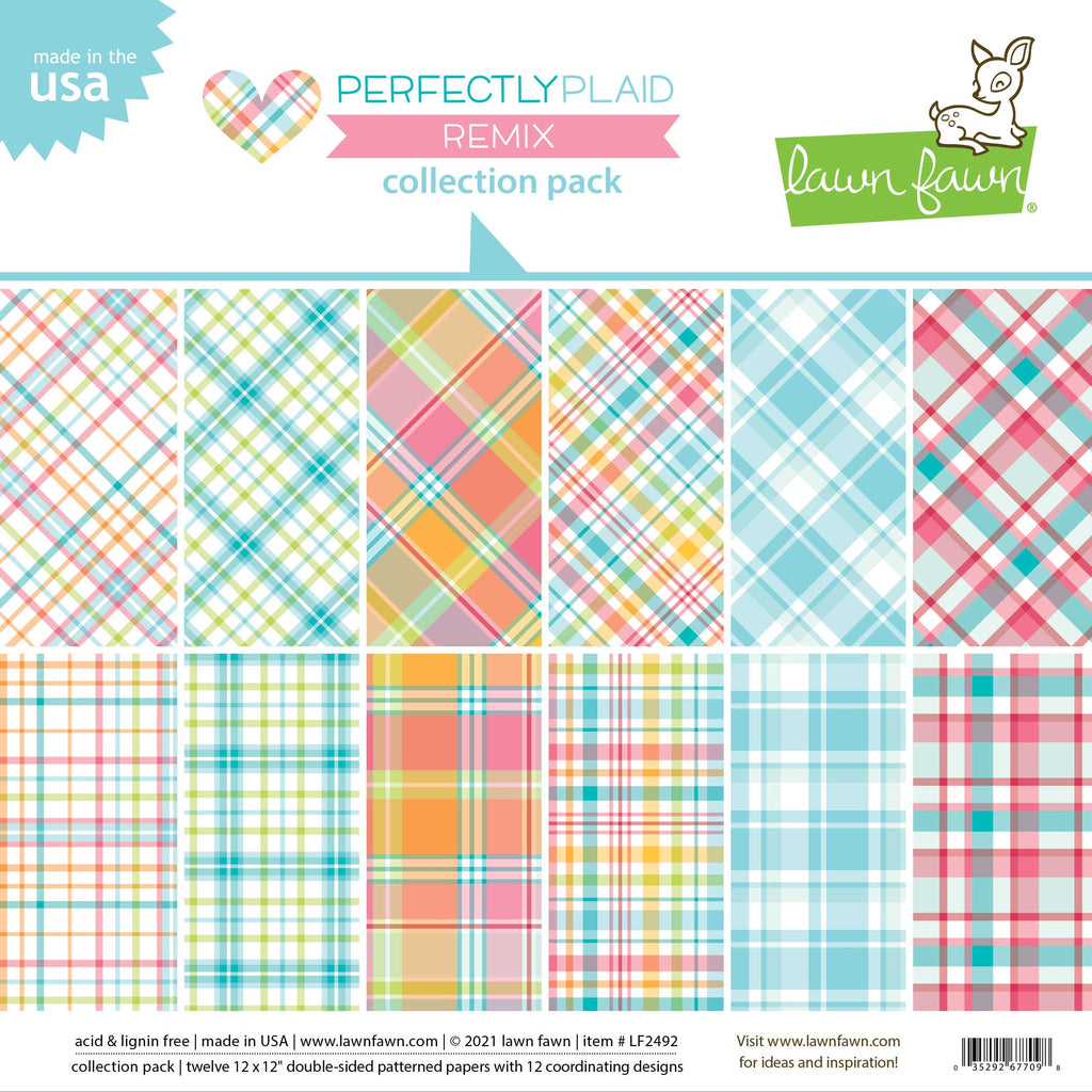 Lawn Fawn - Perfectly Plaid Remix Collection Pack 12x12"