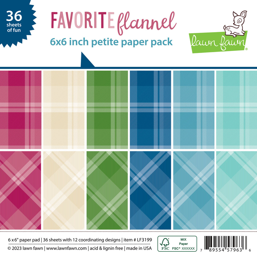 Lawn Fawn - Favorite Flannel Petite Paper Pack 6x6"