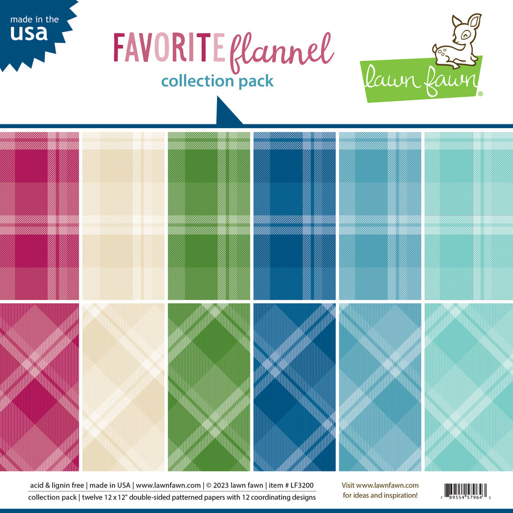 Lawn Fawn - Favorite Flannel Collection Pack 12x12"