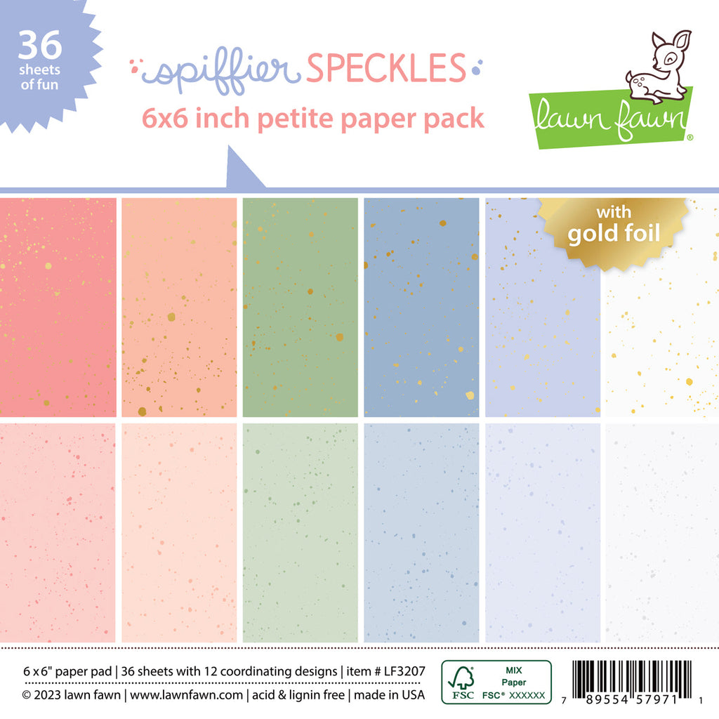 Lawn Fawn - Spiffier Speckles Petite Paper Pack 6x6"