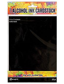 Tim Holtz- Alcohol Ink/Hot Foil Cardstock Black Matte (10pc)