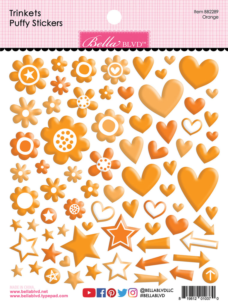 Bella BLVD - Orange Trinkets Puffy Stickers