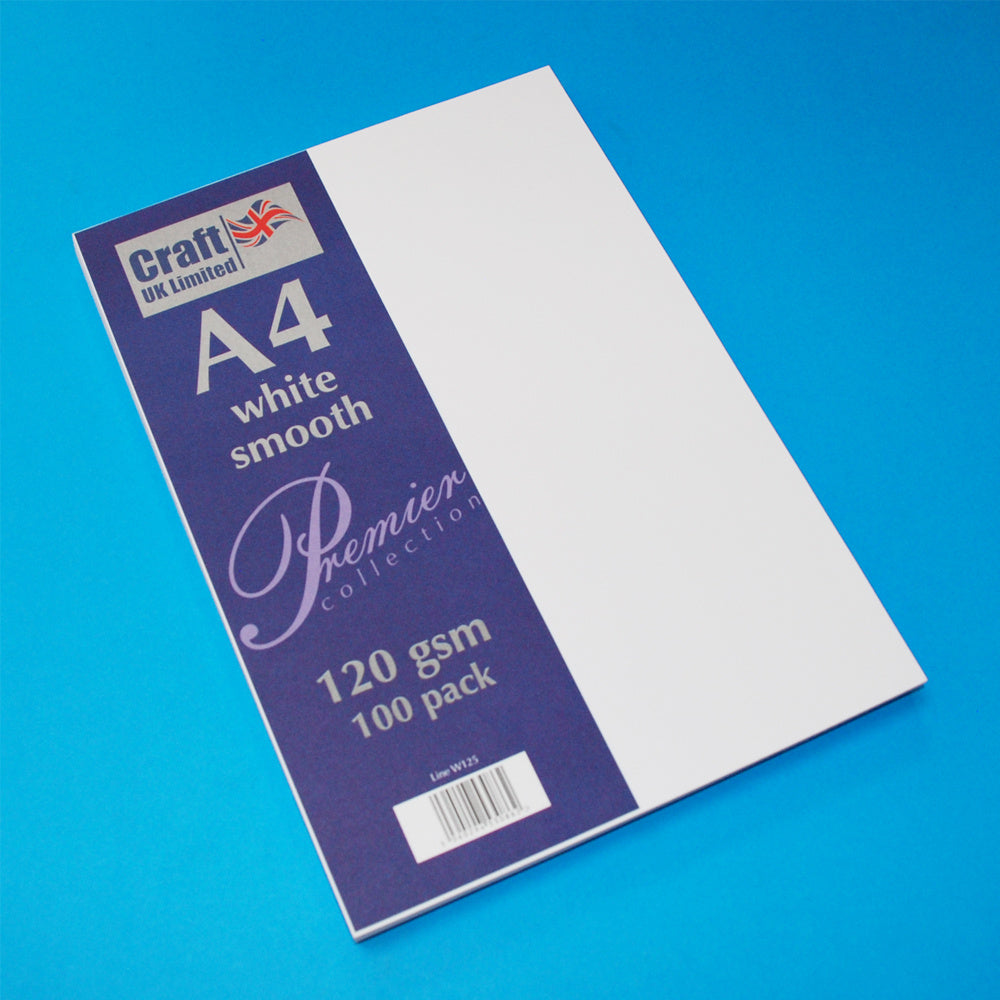 Craft UK - Premium Collection A4 White Smooth Paper Pack (120gsm)