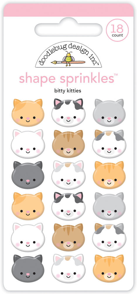 Doodlebug Design - Bitty Kitties Shape Sprinkles