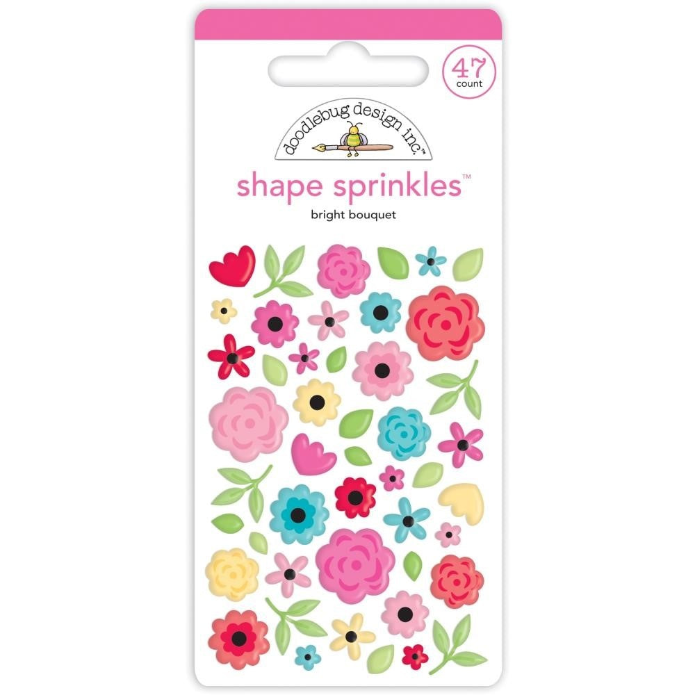 Doodlebug Design - Bright Bouquet Shape Sprinkles (47pcs)