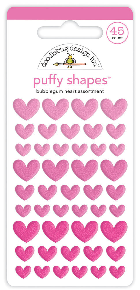 Doodlebug Design - Bubblegum Heart Puffy Shapes