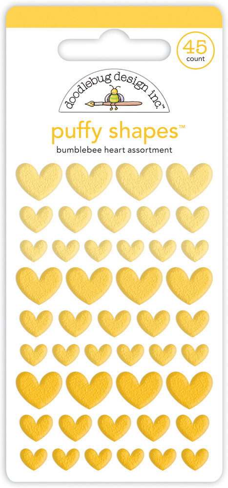 Doodlebug Design - Bumblebee Heart Puffy Shapes