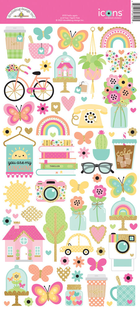 Doodlebug Design - Hello Again Icons Stickers