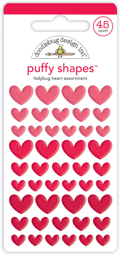 Doodlebug Design - Ladybug Heart Puffy Shapes