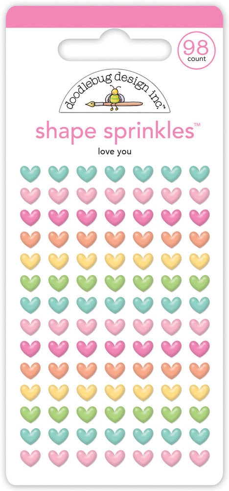 Doodlebug Design - Love You Shape Sprinkles