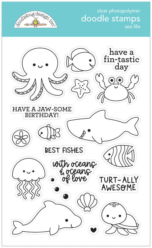 Doodlebug Design - Sea Life Doodle Stamps