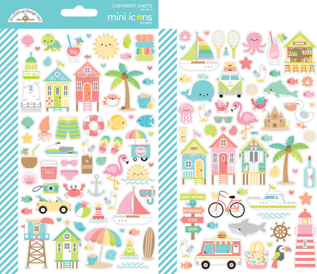 Doodlebug Design - Seaside Summer Mini Icons Stickers