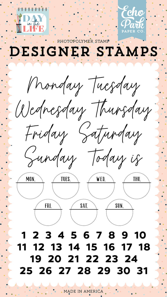 Echo Park - Days Of The Week Clear Stamps