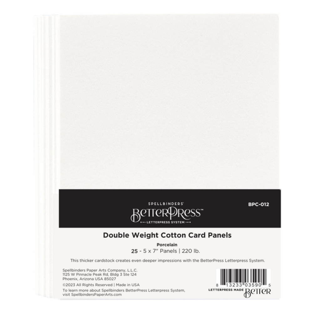 Spellbinders - BetterPress Porcelain Double Weight Card Panels A7 (25 pack)