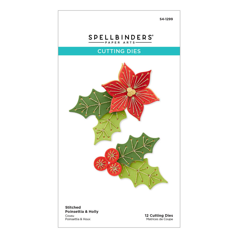 Spellbinders - Stitched Poinsettia & Holly Etched Dies